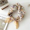 55cm Girls Cotton Linen Spring Square Scarf for Women Chic Headband Fashion Decorative Hairband Floral Neck Scarf