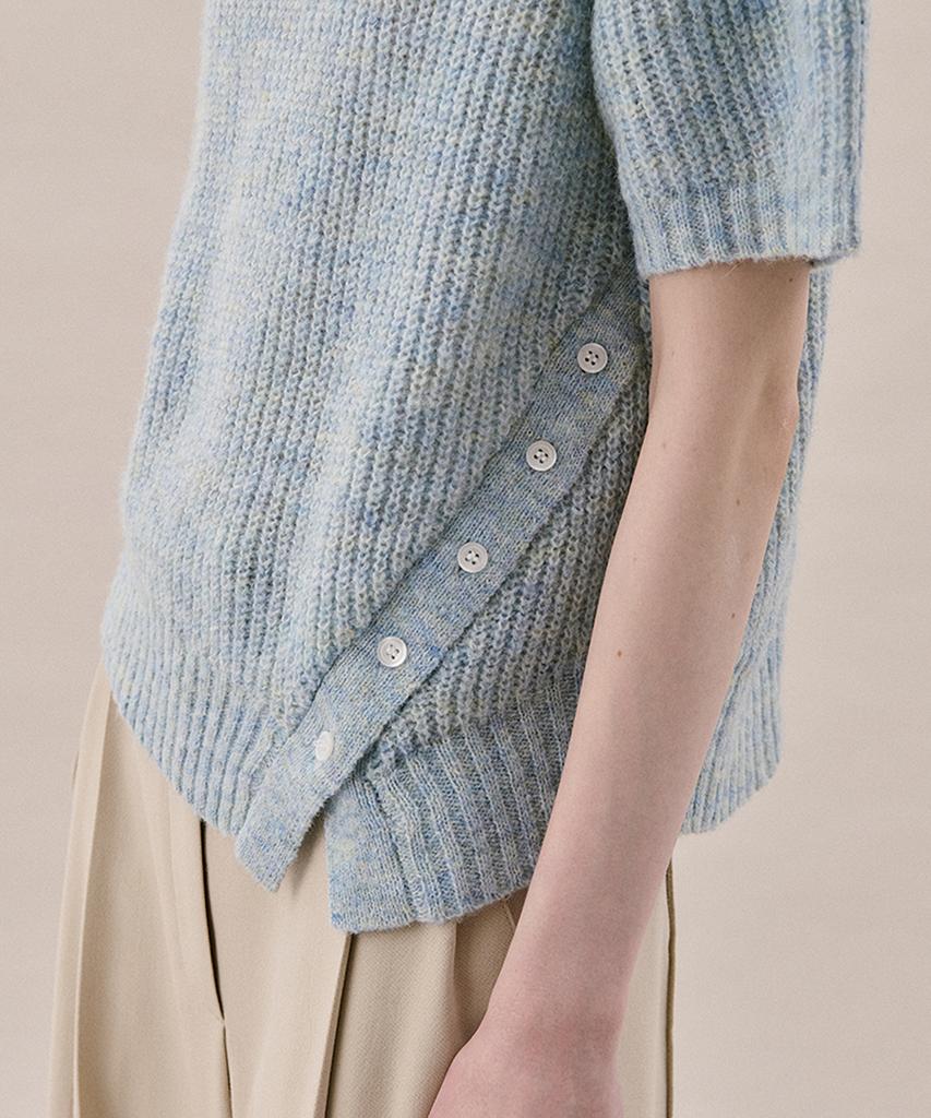 AHWE Half Sleeve Sweater_Sky Blue Melange