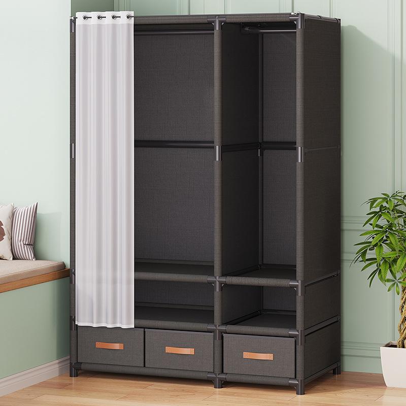 Wardrobe, home bedroom, rental house, simple cloth wardrobe, durable, dustproof storage, wardrobe organizer, shelf