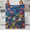 Cute Flower Pattern Digital-printed Polyester Bedroom Velvet Flannel Cover Blanket Fleece Soft Sofa Cover Blankets for Beds