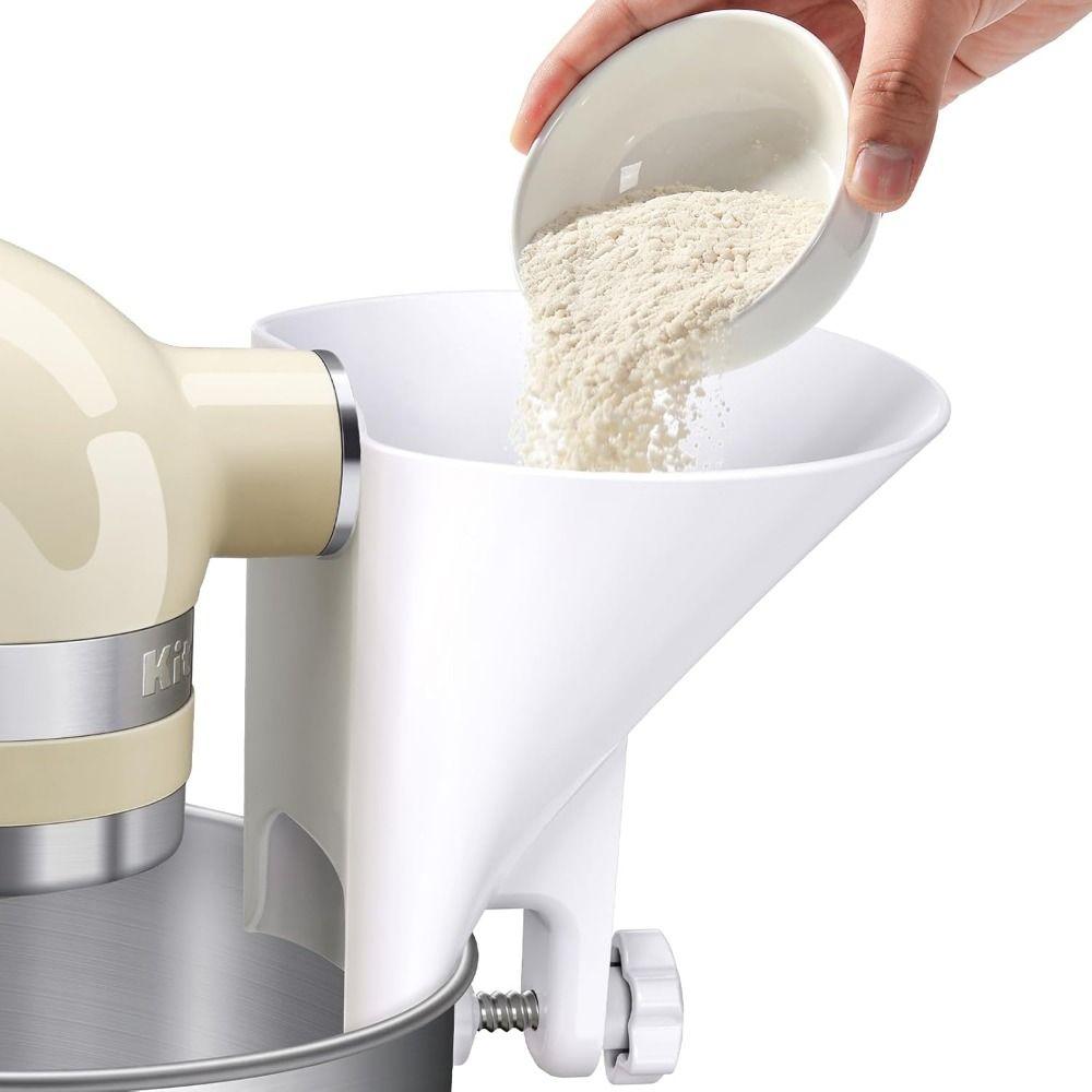 Spill-Proof Stand Mixer Flour Funnel Wide-Mouth Mixing Bowl Stand Mixer Funnel Replacement Part