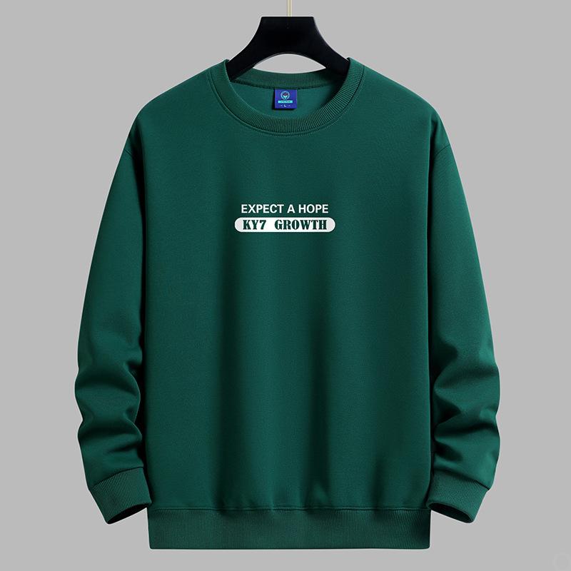 

Мужская толстовка с круглым вырезом, модная повседневная толстовка с длинным рукавом, большой размер 5XL темно-зеленого