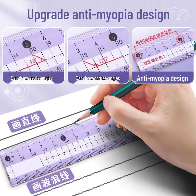Compass & Ruler Set for Students: Suitable for Elementary, Middle, and Gaokao Levels, Includes Set Square and 6th Grade Stationery Essentials.