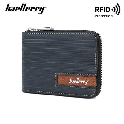 Pánská módní peněženka na zip na ochranu RFID peněženky Business Short Wallet