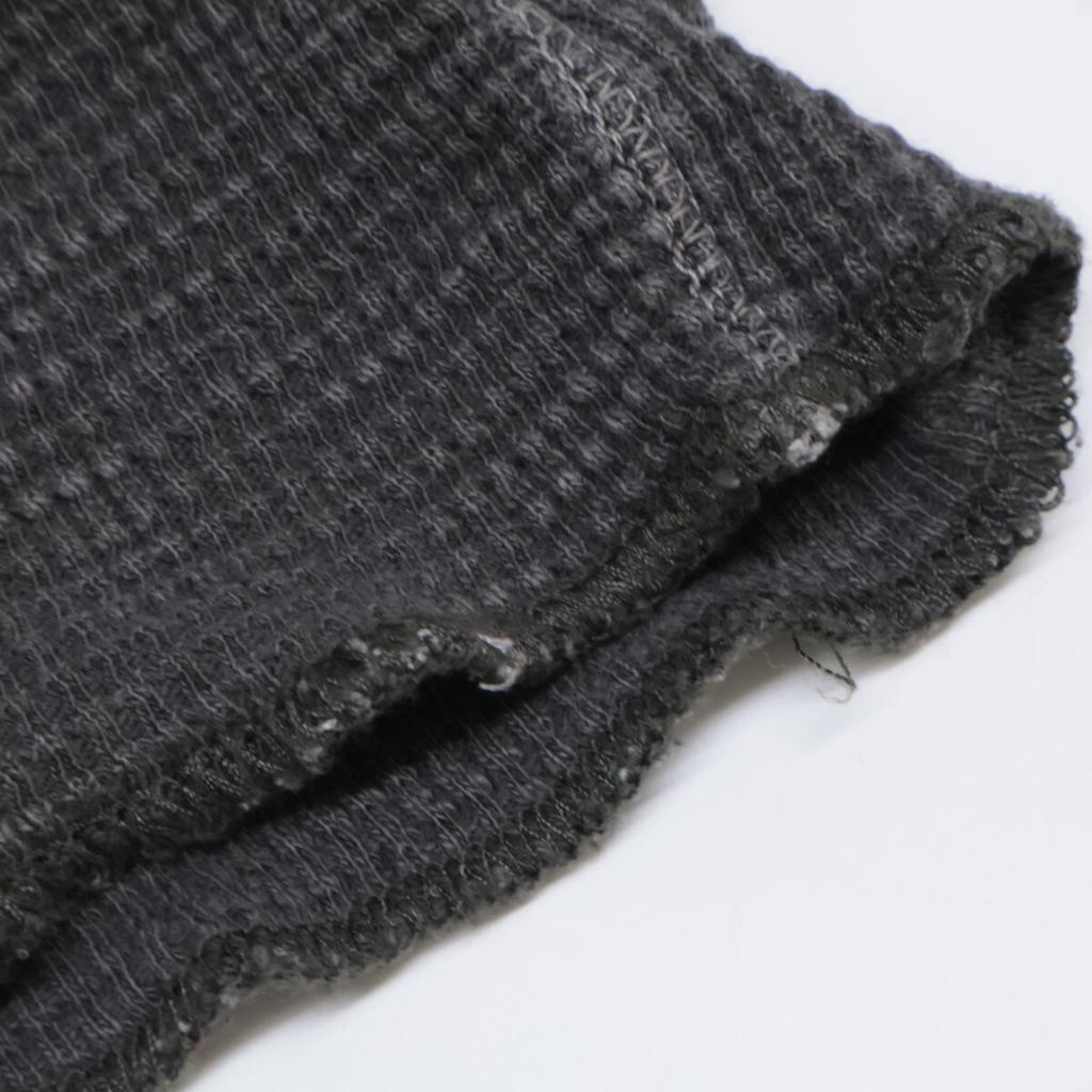 RRL 782504858001 Verwaschenes Schwarz Canvas Waffelstrick Rundhals Oberteile L schwarz Gebraucht