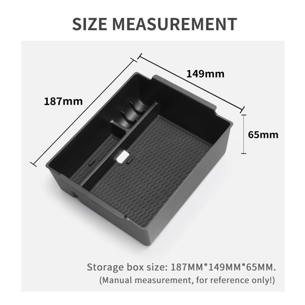 Center Armrest Storage Box Organizer Tray For Mitsubishi Triton 2024-2025 Black