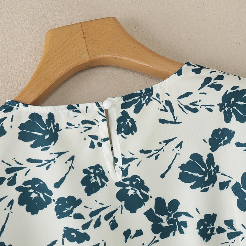 ZANZEA Lässige Damen-Bluse mit O-Ausschnitt und 3/4-Ärmeln für den Sommer