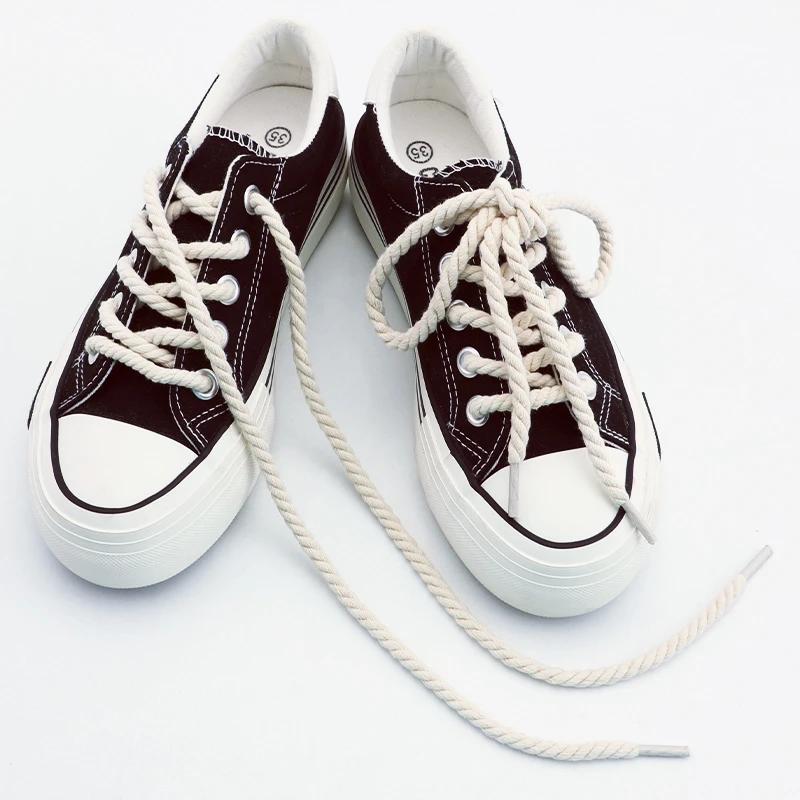 Lacci per Scarpe in Cotone Intrecciato Spessi 6mm, Lacci Rotondi Intrecciati, Lacci di Ricambio Resistenti Multicolore per Sneakers, Stivali e Scarpe Casual