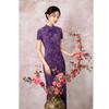 Elastic Flocking Retro Chinese Style Long Cheongsam 1011 Summer New Slim and Thin Middle-aged and Elderly Women Send the Test