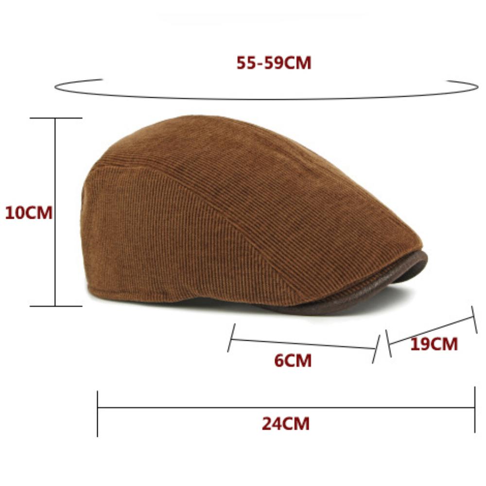 HT4933 Beret Cap Thick Warm Autumn Winter Hats for Men Women Artist Hat Male Female Corduroy Ivy Flat Cap Adjustable Mens Berets