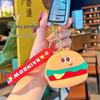 Creative Burger Fries Coin Purse Keychain - Cute Cartoon Earphone Bag for Students