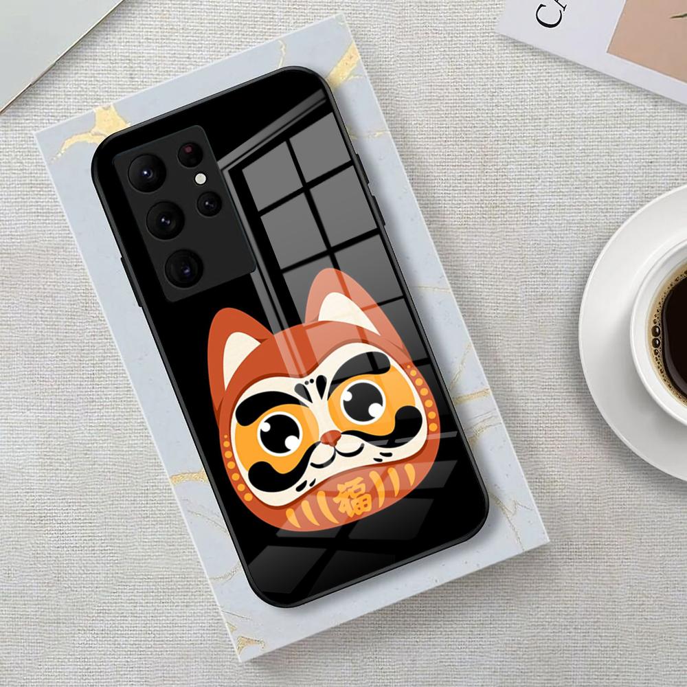 

Daruma Phone Case For Samsung S25 Edge Ultra 23 22 21 20 Ultra Plus S24 Fe A54 53 25 Glass Cover Samsung S21