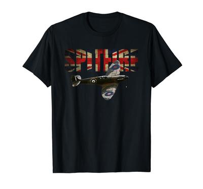 SPITFIRE RAF SUPERMARINE WW2 Fighter Plain T-Shirt Union Jack T-Shirt
