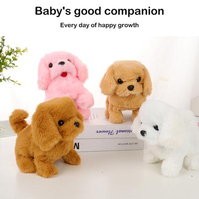 Perro inteligente de peluche realista para niños, juguete que puede caminar y llamar, robot de peluche eléctrico, mascota, perro pequeño