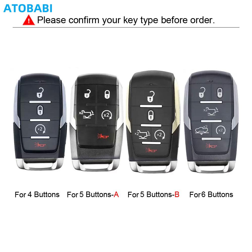 Leather Car Key Cover Smart Remote Control Fobs Shell Cases Auto Accessories For Dodge Ram 1500 Pickup