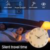1pc 12-16inch tempered glass wall clock, light wood grain pattern with solid wood hands design wall clock, home mute wall clock
