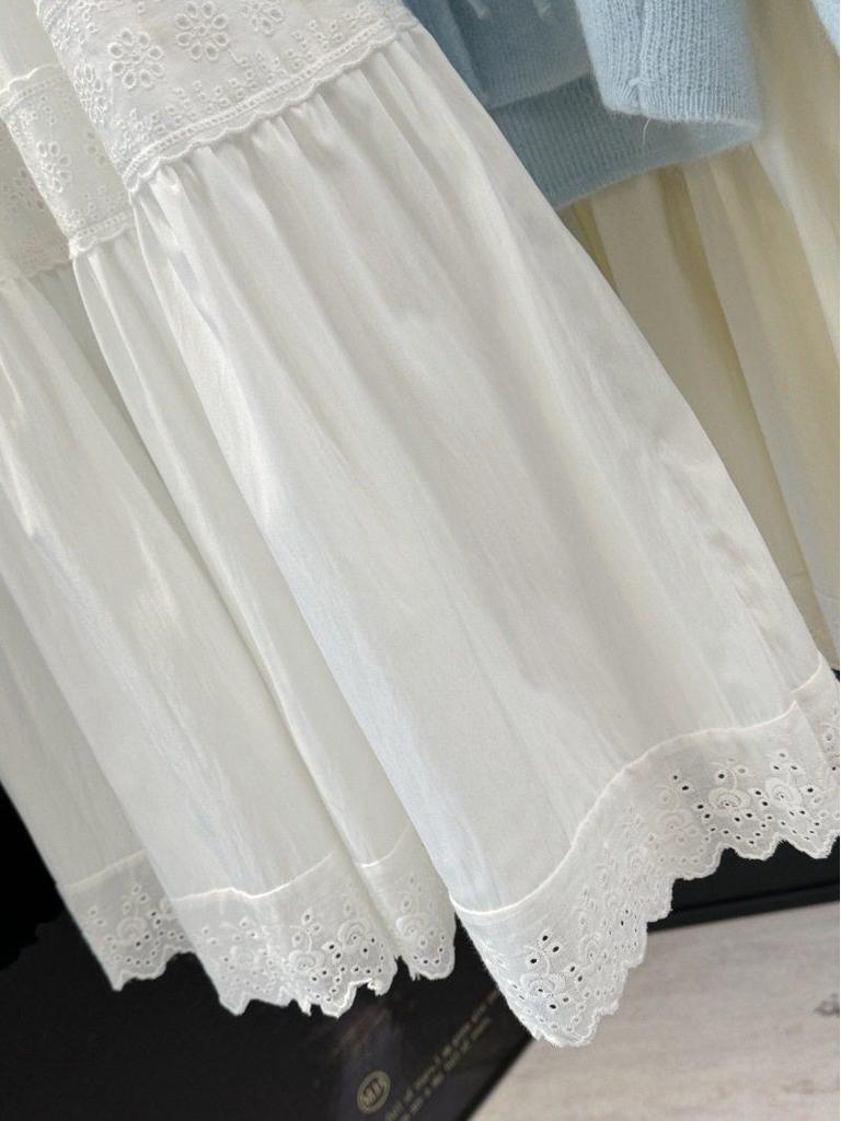 2026 Spring Korean Style Sweet Slimming A-Line Lace Patchwork Layered Cake Skirt