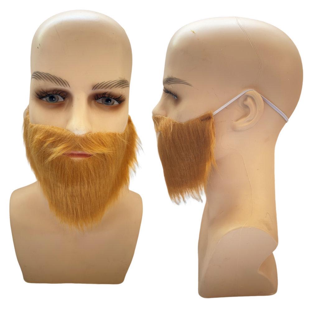 Brown Fake Beard for Anime, Film, Stage, and Pirate Costumes
