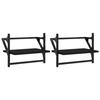 VidaXL Wall Shelves with Bars 2 Pcs Black 40x25x30 Cm 836238