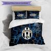 Juventus FC Pattern Printed 3PCS Bedding Set Soft Skin-Friendly Washable Duvet Cover & Pillowcases Set All Season Bedroom