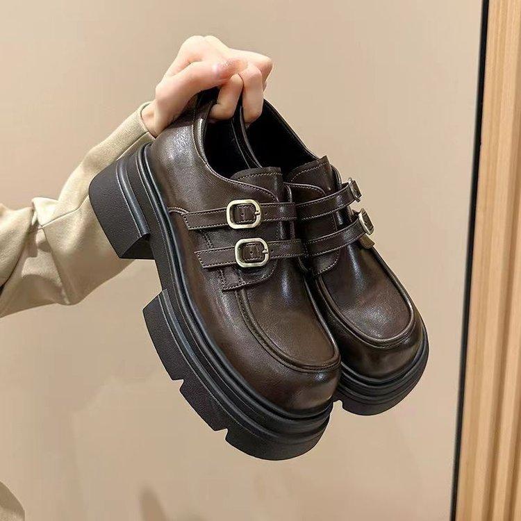 Small leather shoes women's autumn new comfortable and versatile platform shoes