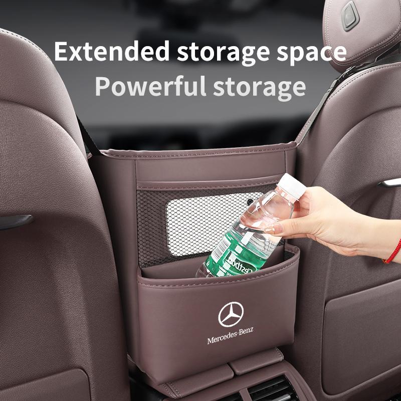 AQ1-Car Seat Middle Hanging Storage Bag Crevice Pocket Accessories For Benz W202 W212 W126 W140 W168 W177 CLS GLE GLC GLS CLA