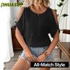 Damen Mode Lässig O-Ausschnitt Kurzarm Blusen & Hemden