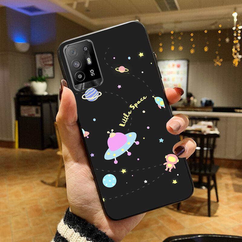 Funda Aesthetics Cartoon Alien Space Phone Cover For OPPO A74 A94 A3S A5S A9 A12 A15S A52 A53S A72 A73 2020 A91 5G Cases Coque