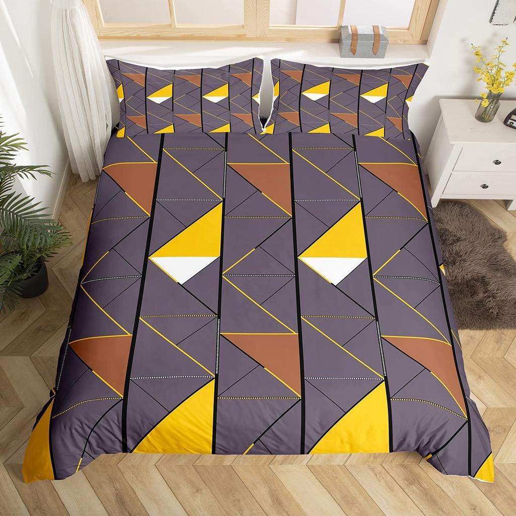 Comforter Geometric Triangle Geometry Patchwork Bedding Set Twin Geometry Art Stripes Diamond Comforter For Kids Boys