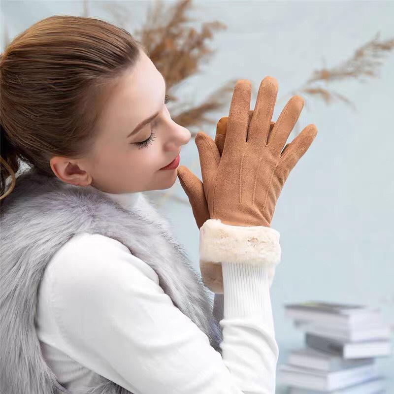 Gloves Ladies Autumn and Winter Suede Suede