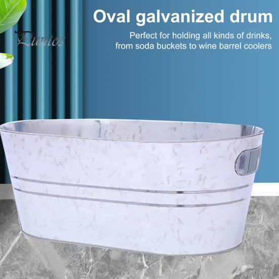 Metal Ice Bucket Large Drink Bucket for Parties Sturdy Beverage Tub for Barbecue Enthusiasts Solid Metal Bucket for Outdoor Camping And Events