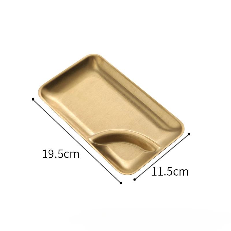 Stainless Steel Compartmentalized Snack Plate Gold Fried Chicken Sauce Dessert Bread Tray Silver with Vinegar Dish Rice Plates