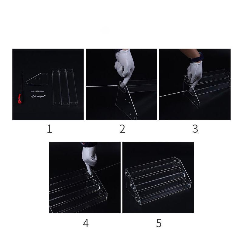 Clear Acrylic Cigarettes Display Stand With Price Slot Supermarket Store Cigarette Holder Cosmetic Nail Polish Ladder Rack Shelf