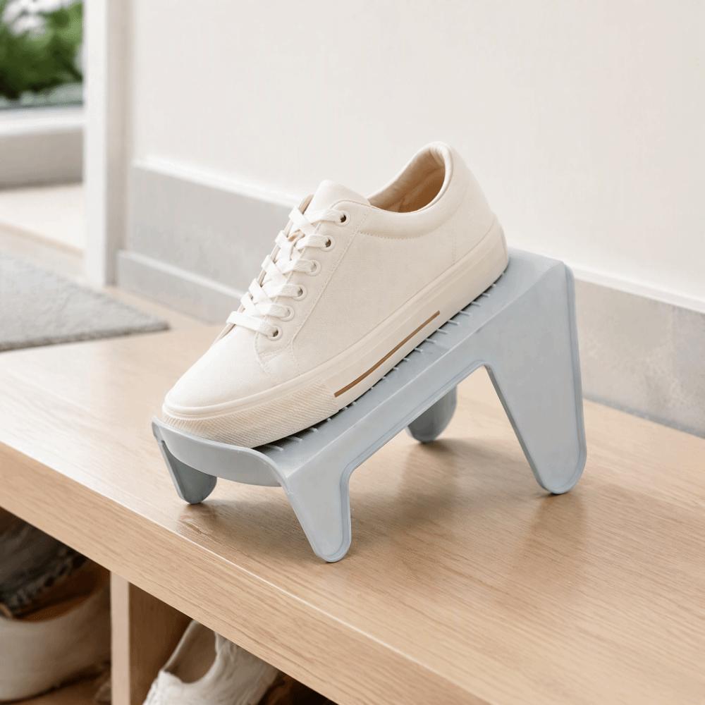 Plastic Shoe Stacker Pink Double Layer Shoe Rack Tidy Orderly Shoe Cabinet Organizer for Dormitory