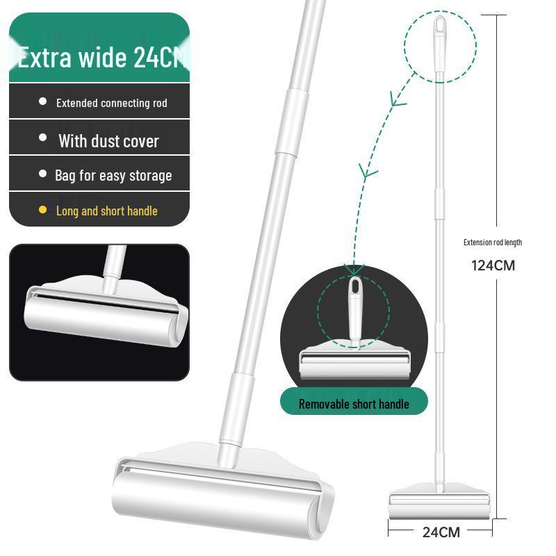 Adjustable Lint Roller for Pet Hair - Removable Sticky Brush for Plus Size Fabrics & Dust Removal