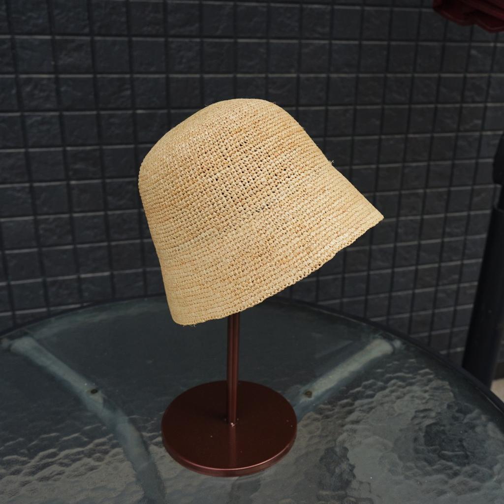 Módny Raffia Jemná Ihla Luxusný Vedierkový Klobúk Pre Ženy Letný Ochranný Pred Slnkom Rybársky Klobúk Dizajnový Široký Okraj Klobúk V Tvare Misky K Pop