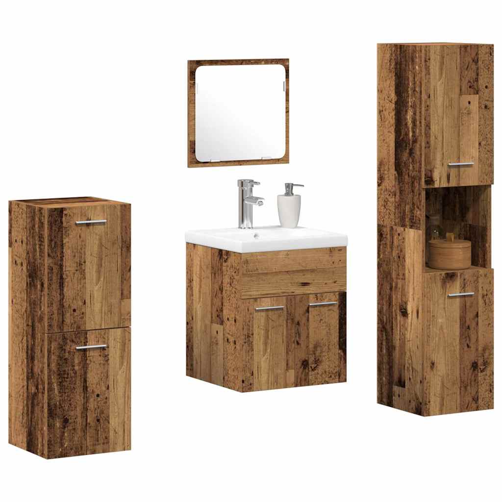 Bathroom Furniture Set 4 pcs Reclaimed Wood 41 x 38.5 x 46 cm