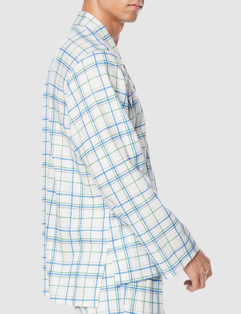 Long Long Cardboard M [Champion] Pajamas, Sleeves, Pants, Knit, Men's, Blue,