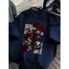 Europäische Größen Rosenblüten, Vintage Stil Übergröße Herren-T-Shirt, Humorvolles und Lustiges Grafikdesign, Modisches Übergröße Herren-T-Shirt