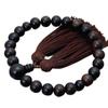 Men's Buddhist Prayer Beads, Kyoto Style, Matte Striped Ebony, 22 Beads, Artificial Silk Tassel, Suitable for All Sects, Informal Funerals, Buddhist