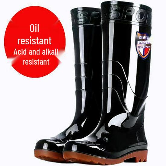 Men's High-Top Waterproof Non-Slip Work Boots with Rubber Sole
