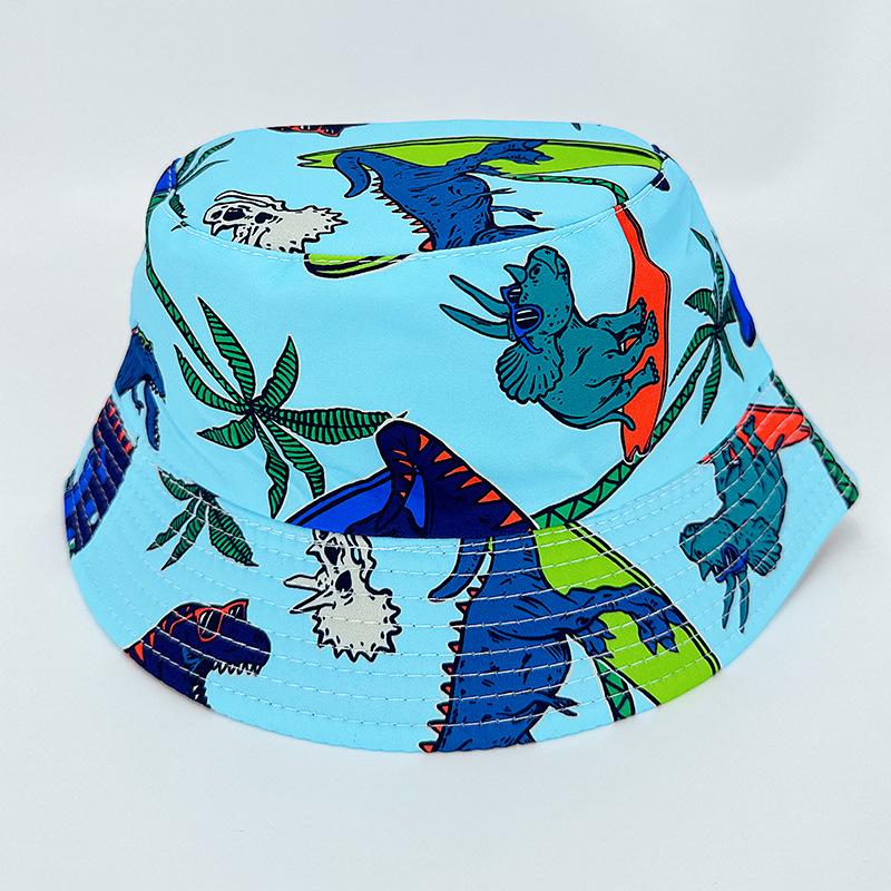 Kids' Cartoon Print Sun Protection Bucket Hat, Double-Sided for Boys & Girls, Trendy Outdoor Headwear