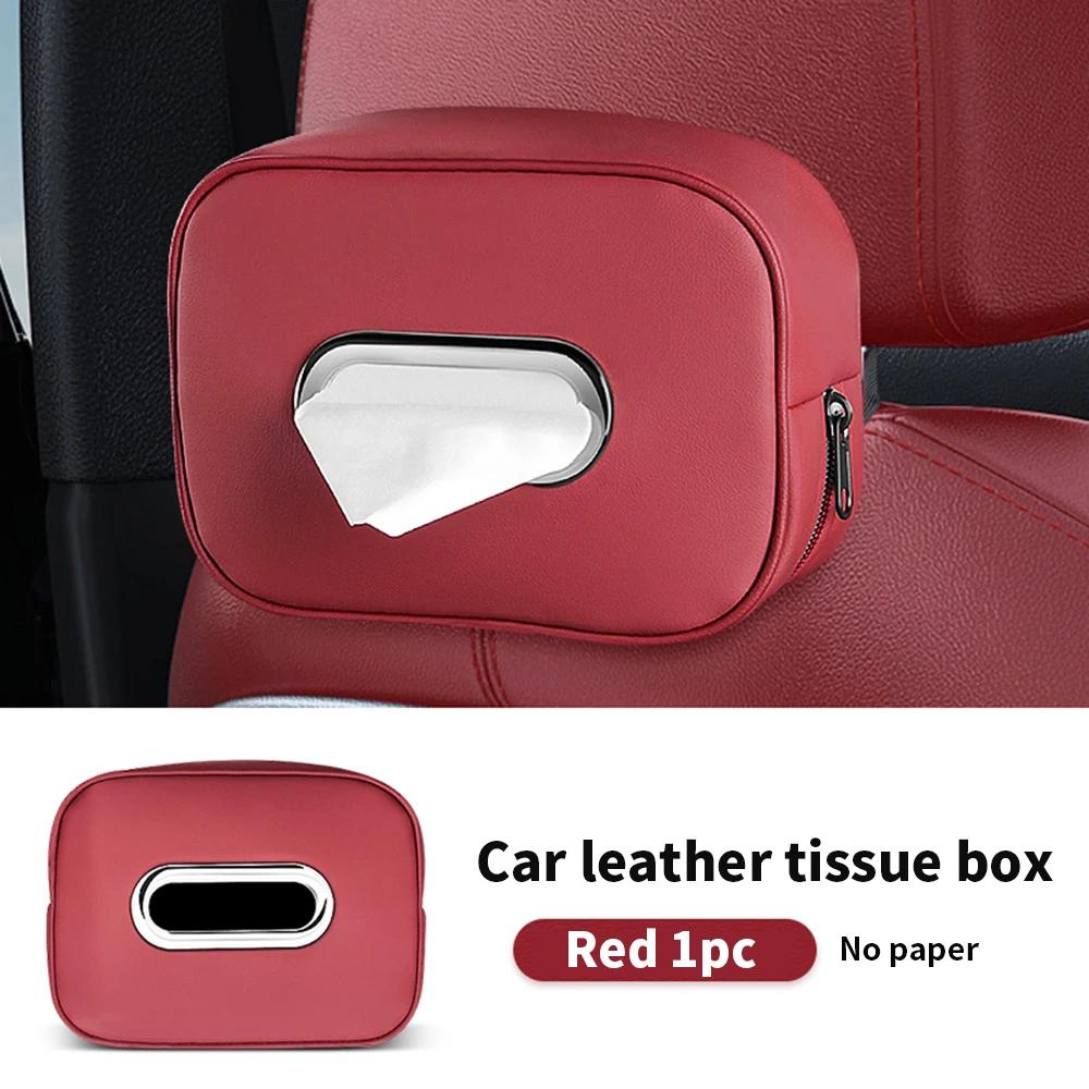 

2025Car Tissue Box Holder Microfiber Leather Car Center Console Armrest Napkin Box Sun Visor Backseat Tissue Case with Fix Strap