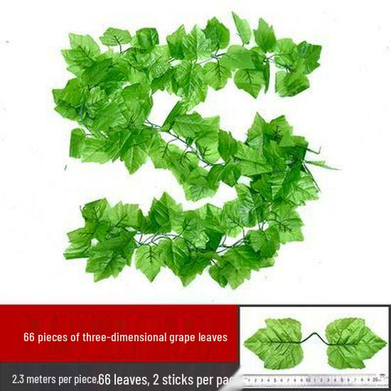 Artificial Rattan Ivy Vine with Green Grape Leaves and Chlorophytum Ceiling Decor
