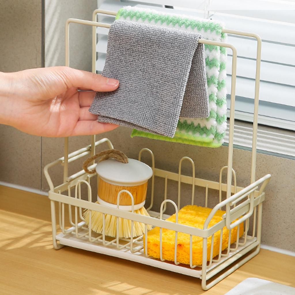 Sponge Rag Rack Dishcloth Drying Rack Sink Faucet Detergent Sponge Holder   for Kitchen Countertop