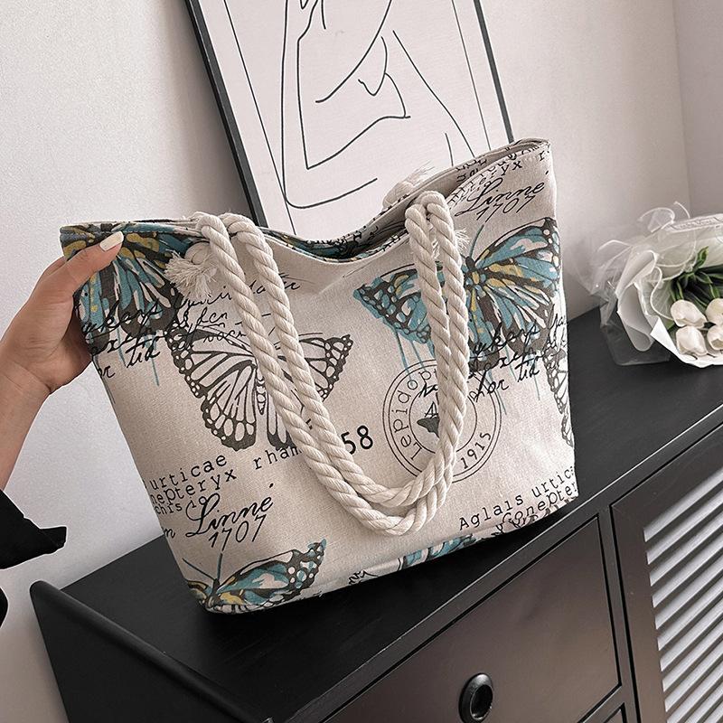 New Women Handbag Floral Printed Beach Shopping Large Capacity Tote Bag Fashion Casua High Capacity Travel Ladies Shoulder Bag