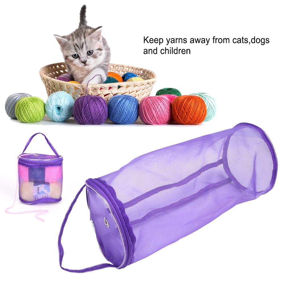 Yarn Wool Crochet Thread Storage Mesh Bag Lightweight Portable Organizer Tote (#02)