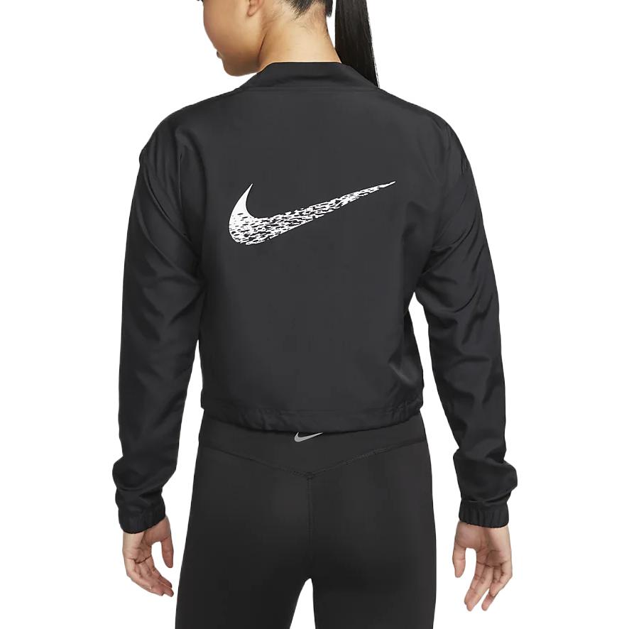 Nike Solid Color V-Neck Logo Print Long Sleeve Vintage American Sweatshirt Women sweatshirt Black DM7776-010