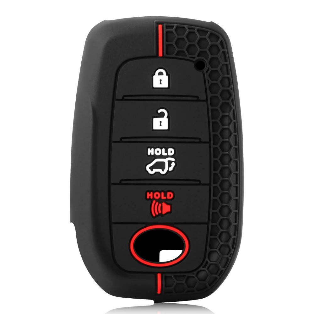 Silicone Car Key Cover Case For Toyota Land Cruiser 200 Prado Crown Tlk 200 Yaris Cross Hilux Innova Rav4 Fortuner Camry 55 50