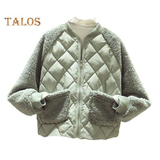 

Женское зимнее пальто с двойными карманами, флисовая лоскутная подкладка, толстый круглый вырез, длинные рукава, застежка-молния, теплая верхняя одежда для отдыха на открытом воздухе M зелёный